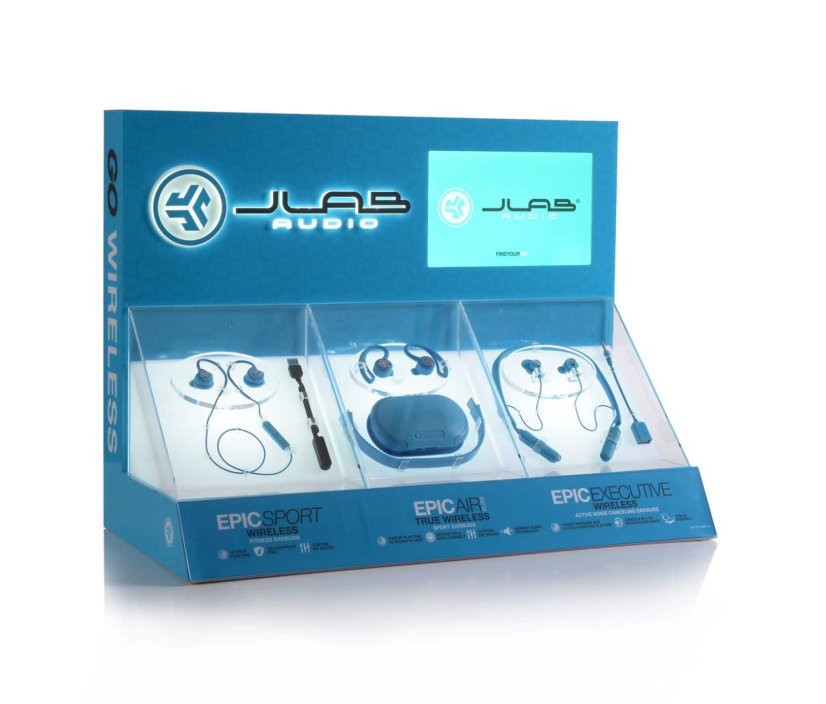 JLab Epic Sport Wireless Earbuds Custom Display GPA Global